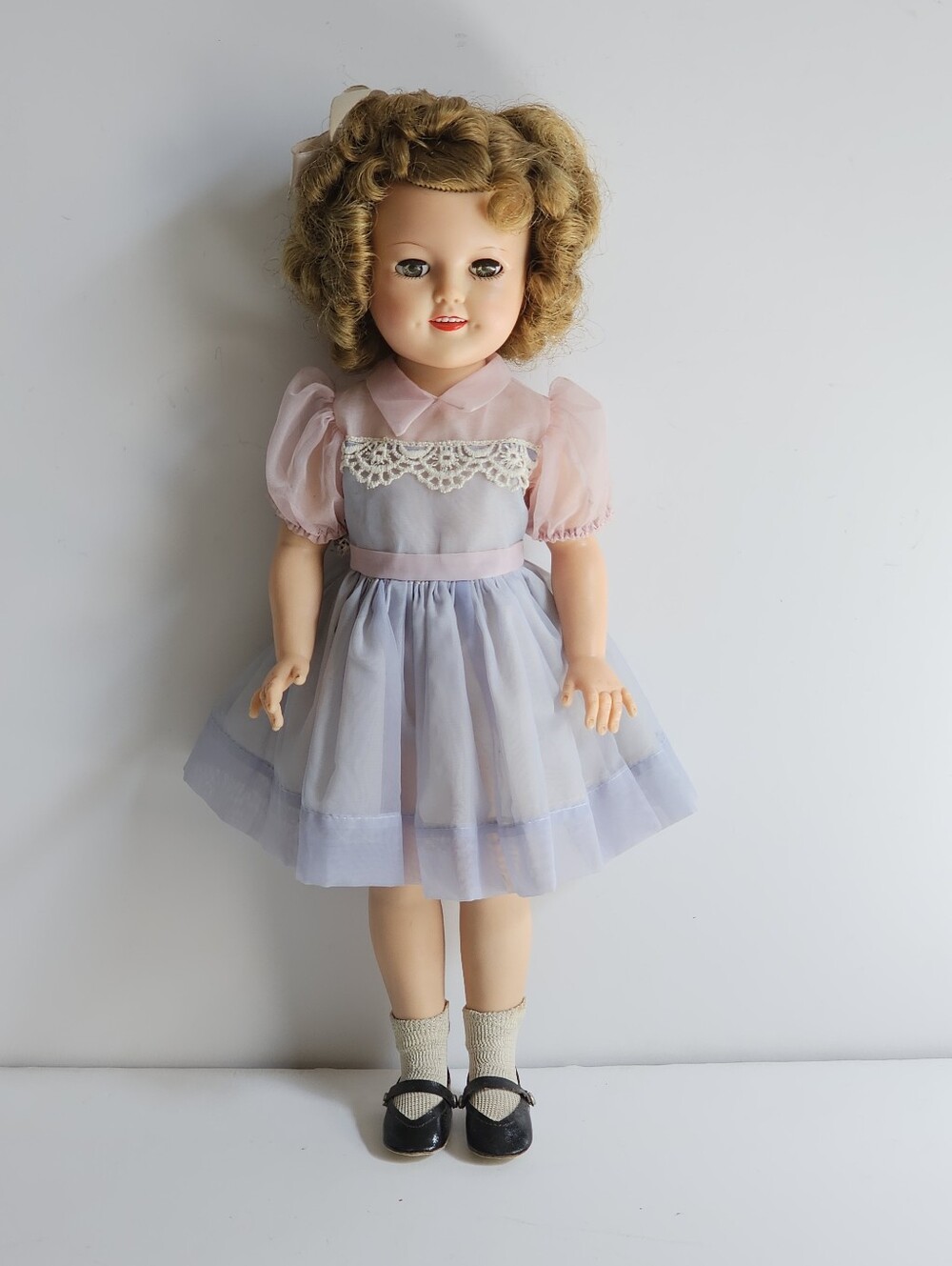 Vintage 1957 Ideal Shirley Temple Doll 17" Vinyl ST-17 Flirty Eyes Orig. Outfit